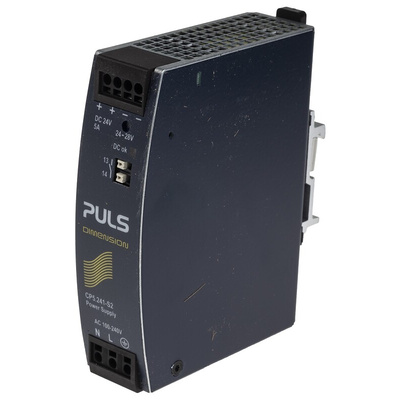 PULS CP DIN Rail Power Supply, 100 → 240V ac ac, dc Input, 24V dc dc Output, 5A Output, 120W