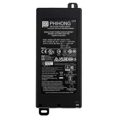 Phihong Single Port POE Injector, 240V ac Input, 56V dc Output, 536mA, 30W