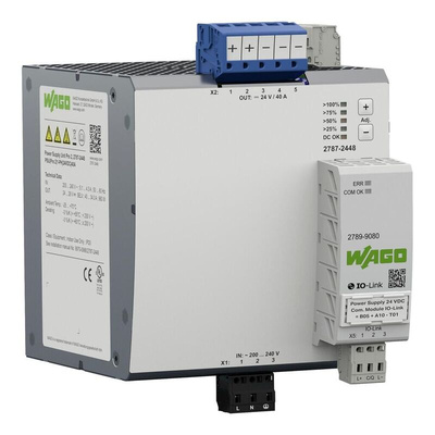 Wago 2787 DIN Rail Power Supply, 130 → 240 V dc, 180 → 264 V ac ac, dc Input, 24V dc dc Output, 40A