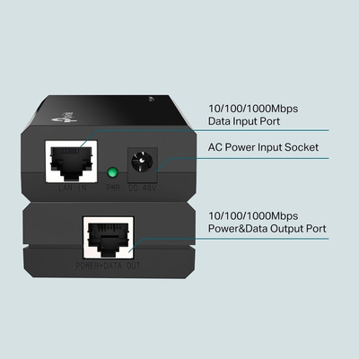 TP-Link 2 Port POE Injector, 48V dc Input, 500mA, 15.4W