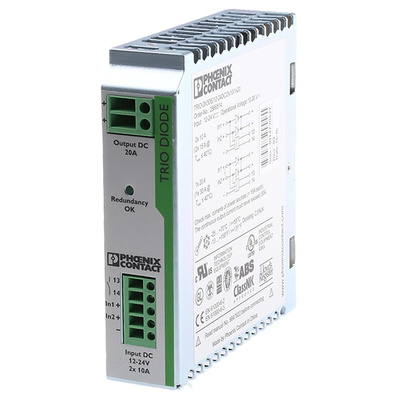 Phoenix Contact Redundancy module, TRIO-DIODE/12-24DC/2X10/1X20 Series