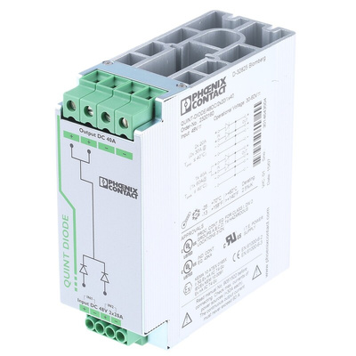 Phoenix Contact DIN Rail Diode Module, for use with DIN Rail Unit, QUINT-DIODE/48DC/2X20/1X40 Series