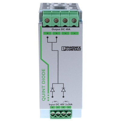 Phoenix Contact DIN Rail Diode Module, for use with DIN Rail Unit, QUINT-DIODE/48DC/2X20/1X40 Series