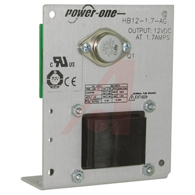 BEL POWER SOLUTIONS INC Open Frame Linear Power Supply, 100 → 264V ac Input, 12V Output, 1.7A Output, 20.4W