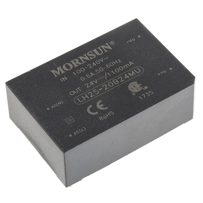 RS PRO Switching Power Supply, 24V dc, 1.1A, 25W, 1 Output, 264 V ac, 370 V dc Input Voltage