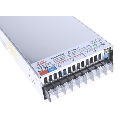 RS PRO Switching Power Supply, 24V dc, 26.5A, 600W, 1 Output, 90 → 264V ac Input Voltage