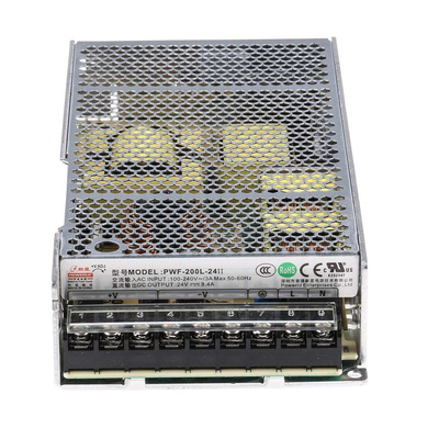 RS PRO Switching Power Supply, 24V dc, 8.4A, 200W, 1 Output, 90 → 264V ac Input Voltage