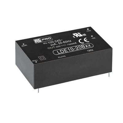 RS PRO Switching Power Supply, 15V dc, 700mA, 8.9W, 1 Output, 85 → 264 V ac, 100 → 370 V dc Input Voltage