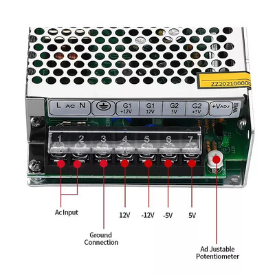 RS PRO Embedded Switch Mode Power Supply (SMPS), 12V dc, 6A, 54W, Dual Output, 85 → 264V ac Input Voltage