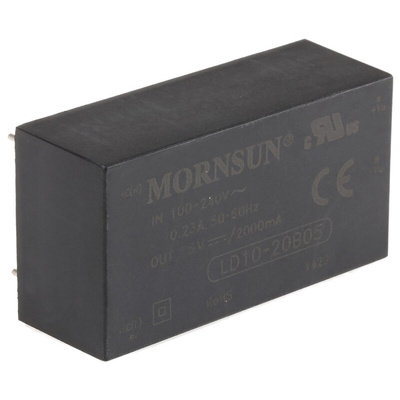 RS PRO Switching Power Supply, 5V dc, 2A, 10W, 1 Output, 120 → 370 V dc, 85 → 264 V ac Input Voltage