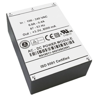 RS PRO Switching Power Supply, 24V dc, 1.7A, 40.8W, 1 Output, 85 → 265V ac Input Voltage