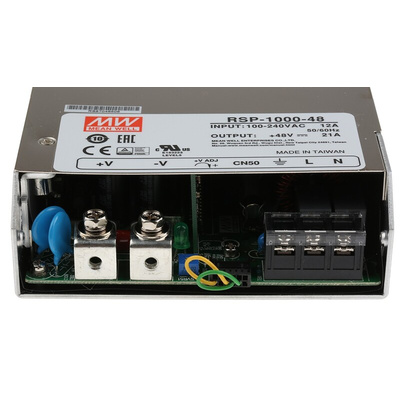 MEAN WELL Switching Power Supply, RSP-1000-48, 48V dc, 21A, 1kW, 1 Output, 127 → 370 V dc, 90 → 264 V ac