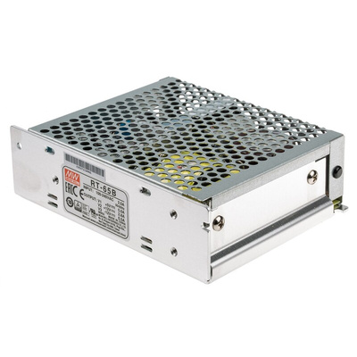 MEAN WELL Switching Power Supply, RT-65B, 5 V dc, ±12 V dc, 2.8 A, 5 A, 500 mA, 64.6W, Triple Output, 125 → 373