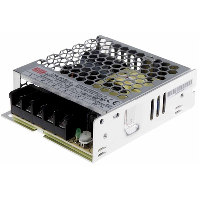 MEAN WELL Switching Power Supply, LRS-50-5, 5V dc, 10A, 50W, 1 Output, 85 → 264V ac Input Voltage
