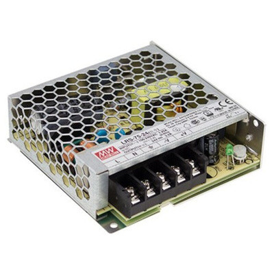 MEAN WELL Switching Power Supply, LRS-75-12, 12V dc, 6A, 72W, 1 Output, 120 → 373 V dc, 85 → 264 V ac