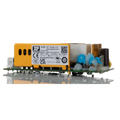 XP Power Switching Power Supply, ECS100US12, 12V dc, 8.3A, 100W, 1 Output, 120 → 370 V dc, 80 → 264 V ac
