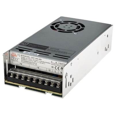 RS PRO Switching Power Supply, 48V dc, 5A, 240W, 1 Output, 85 → 264V ac Input Voltage