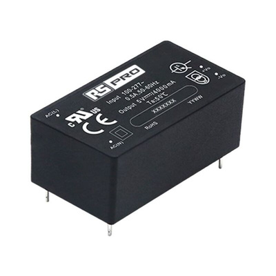 RS PRO Embedded Switch Mode Power Supply SMPS, 5V dc, 4A, 20W, 85 → 305 V ac, 100 → 430 V dc Input Voltage