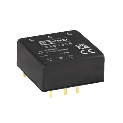 RS PRO Embedded Switch Mode Power Supply (SMPS), ±12V dc, ±0.833A, 20W, Dual Output, 9 → 36V dc Input Voltage