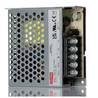 AC-DC Power Supply, 24V dc, 3.2A, 75W, 1 Output, 120 → 430V dc Input Voltage