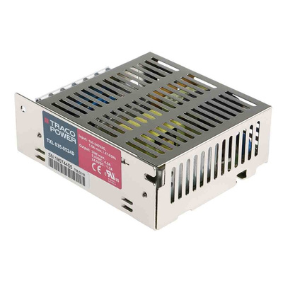 TRACOPOWER Switching Power Supply, TXL 035-0524D, 5 V dc, 24 V dc, 1.3 A, 4 A, 35W, Dual Output, 85 → 264V ac