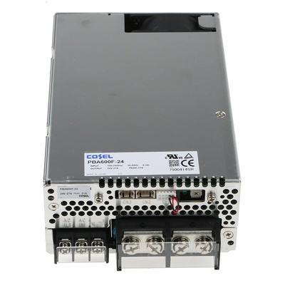 Cosel Switching Power Supply, PBA600F-24, 24V dc, 27A, 648W, 1 Output, 120 → 350 V dc, 85 → 264 V ac