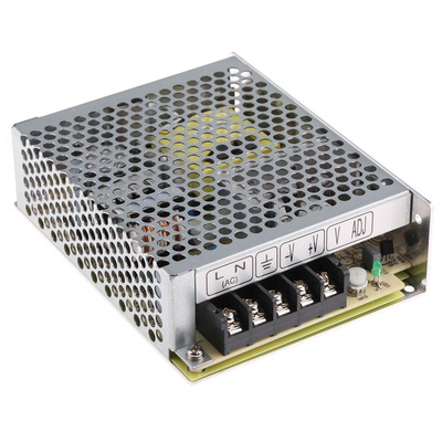 MEAN WELL Switching Power Supply, RS-75-15, 15V dc, 5A, 75W, 1 Output, 125 → 373 V dc, 88 → 264 V ac