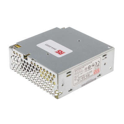 MEAN WELL Switching Power Supply, RS-50-15, 15V dc, 3.4A, 51W, 1 Output, 125 → 373 V dc, 88 → 264 V ac
