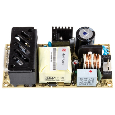 MEAN WELL Switching Power Supply, RPD-60A, 5 V dc, 12 V dc, 2 A, 5 A, 49W, Dual Output, 127 → 370 V dc, 90