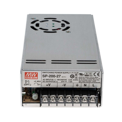 MEAN WELL Embedded Switch Mode Power Supply SMPS, SP-200-27, 27V dc, 7.5A, 202.5W, 1 Output, 120 → 370 V dc, 85
