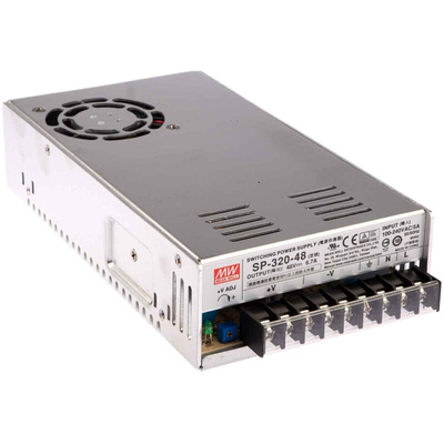 MEAN WELL Embedded Switch Mode Power Supply SMPS, SP-320-48, 48V dc, 6.7A, 321.6W, 1 Output, 124 → 370 V dc, 88