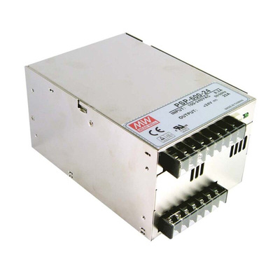 MEAN WELL Switching Power Supply, PSP-600-12, 12V dc, 50A, 600W, 1 Output, 124 → 370 V dc, 88 → 264 V ac