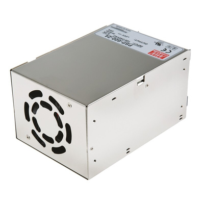 MEAN WELL Switching Power Supply, PSP-600-24, 24V dc, 25A, 600W, 1 Output, 124 → 370 V dc, 88 → 264 V ac