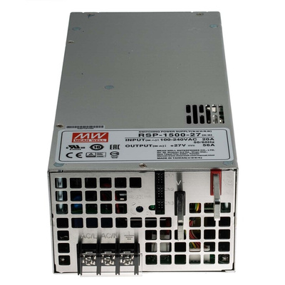 MEAN WELL Switching Power Supply, RSP-1500-27, 27V dc, 56A, 1.5kW, 1 Output, 127 → 370 V dc, 90 → 264 V
