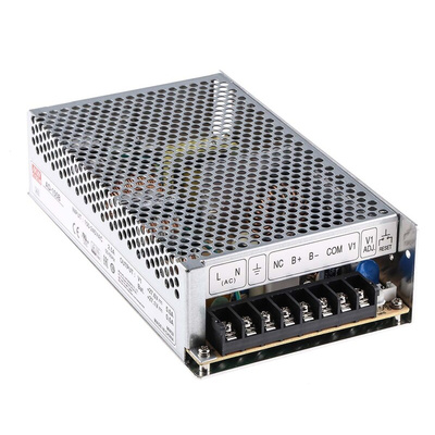 MEAN WELL Switching Power Supply, AD-155B, 27.1 V dc, 27.6 V dc, 5 A, 500 mA, 151.5W, Dual Output, 124 → 370 V