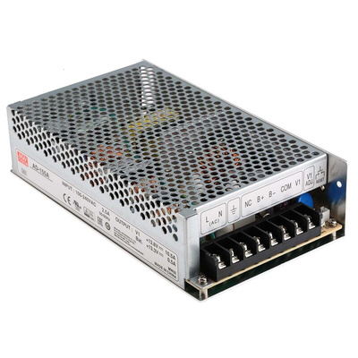 MEAN WELL Switching Power Supply, AD-155A, 13.5V dc, 10.5 A, 500 mA, 151.5W, Dual Output, 124 → 370 V dc, 88