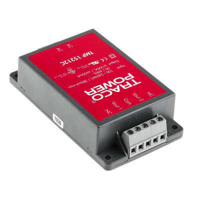 TRACOPOWER Switching Power Supply, TMP 15212C, ±12V dc, 650mA, 15W, Dual Output, 120 → 370 V dc, 85 → 264
