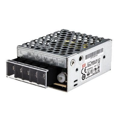 MEAN WELL Switching Power Supply, RS-15-15, 15V dc, 1A, 15W, 1 Output, 120 → 370 V dc, 85 → 264 V ac