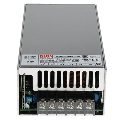 MEAN WELL Switching Power Supply, HRPG-600-36RS, 36V dc, 17.5A, 630W, 1 Output, 120 → 370 V dc, 85 → 264