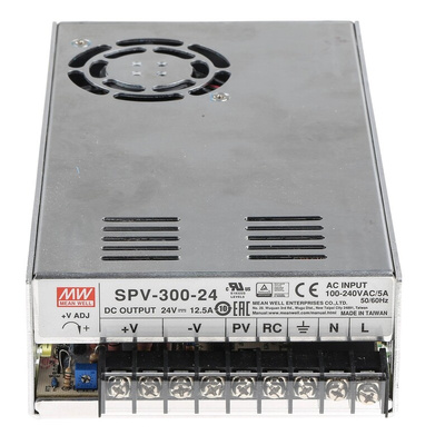 MEAN WELL Switching Power Supply, SPV-300-24RS, 24V dc, 12.5A, 300W, 1 Output, 124 → 370 V dc, 88 → 264 V