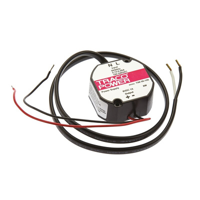 TRACOPOWER Switching Power Supply, TIW 06-106, 6V dc, 1A, 6W, 1 Output, 93 → 264V ac Input Voltage