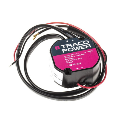 TRACOPOWER Switching Power Supply, TIW 12-124, 24V dc, 500mA, 12W, 1 Output, 93 → 264V ac Input Voltage