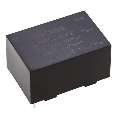 Recom Switching Power Supply, RAC01-05SC, 5V dc, 200mA, 1W, 1 Output, 80 → 277V ac Input Voltage