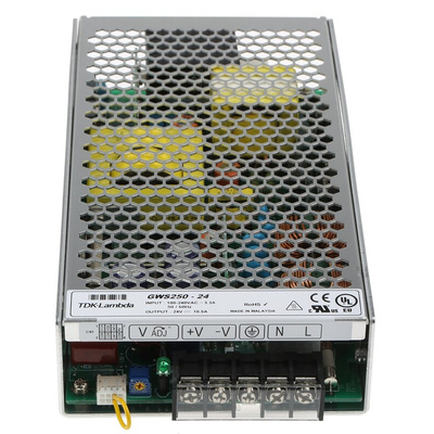 TDK-Lambda Switching Power Supply, GWS250-24, 24V dc, 10.5A, 252W, 1 Output, 120 → 373 V dc, 85 → 265 V