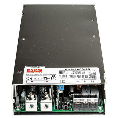 MEAN WELL Switching Power Supply, RSP-2000-48, 48V dc, 42A, 2kW, 1 Output, 127 → 370 V dc, 90 → 264 V ac