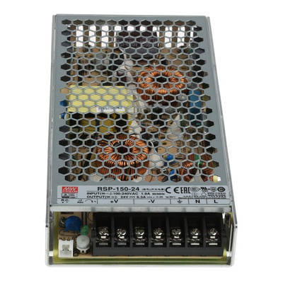 MEAN WELL Switching Power Supply, RSP-150-24RS, 24V dc, 6.3A, 151W, 1 Output, 120 → 370 V dc, 85 → 264 V