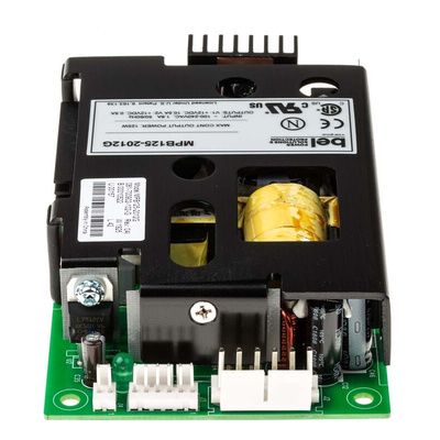 BEL POWER SOLUTIONS INC Switching Power Supply, MPB125-2012G, 12V dc, 10.5 A, 500mA, 125W, Dual Output, 90 →