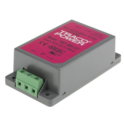 TRACOPOWER Switching Power Supply, TMT 30212C, ±12V dc, 1.25A, 30W, Dual Output, 85 → 264 V ac, 85 → 370