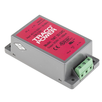TRACOPOWER Switching Power Supply, TMT 30124C, 24V dc, 1.25A, 30W, 1 Output, 85 → 264 V ac, 85 → 370 V dc