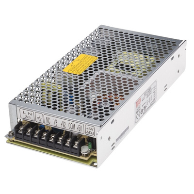 MEAN WELL Switching Power Supply, RT-125A, ±5V dc, 1 A, 5.5 A, 12 A , 131W, Triple Output, 176 → 264 V ac, 248
